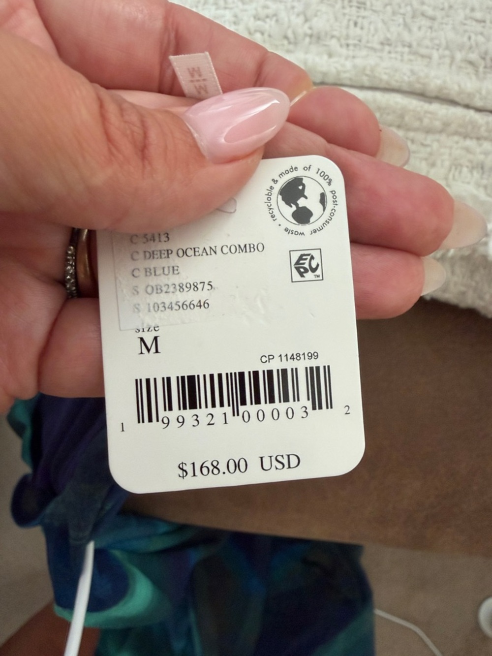 Free People Teal & Blue Long Sleeve Maxi Dress - Picture 5 of 7